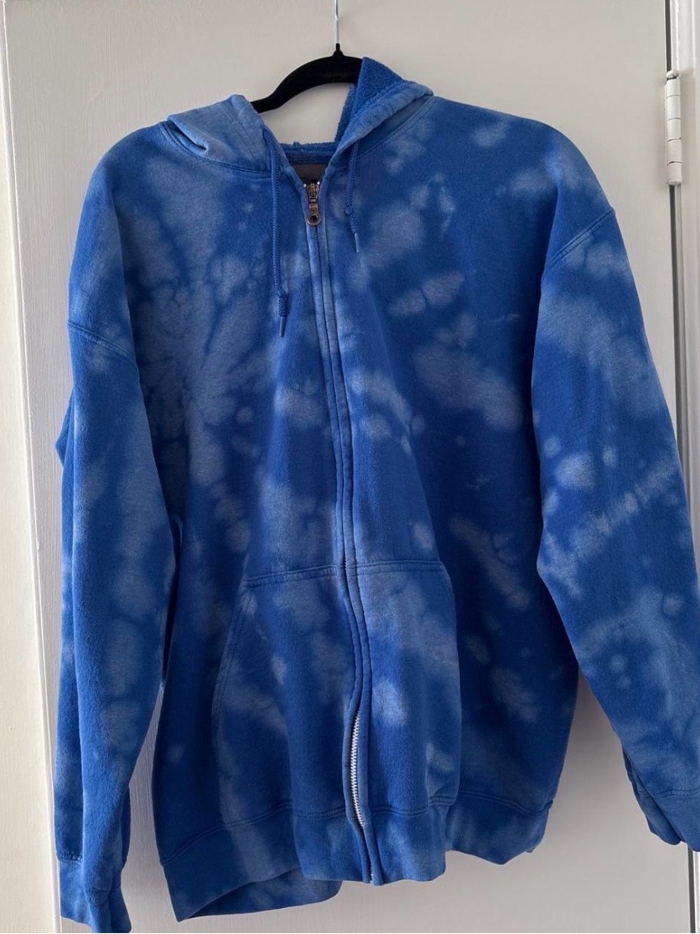 Blue Tie-Dye Zip-Up Hoodie